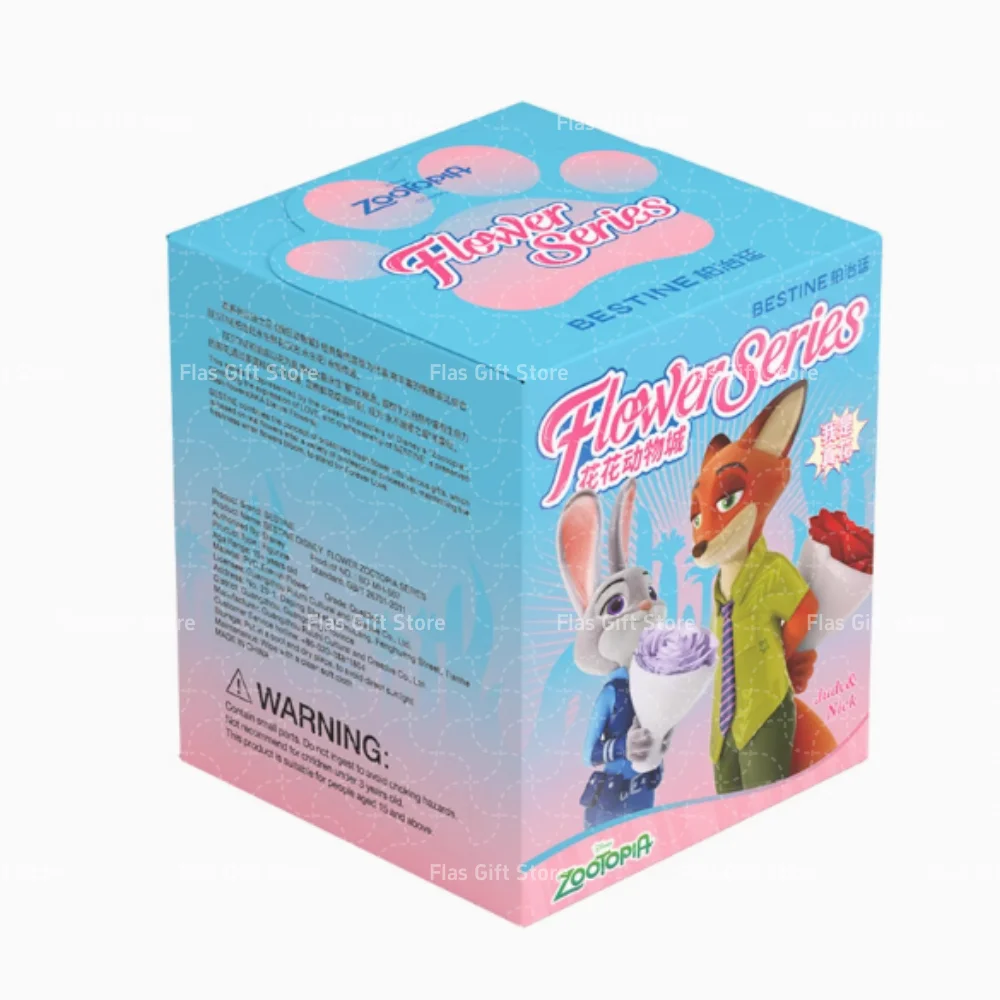 오리지널 애니메이션 피규어 Zootopia Flower World Serie 블라인드 박스 Judy Fox Nick 액션 피규어 모델 인형 장식 어린이 데스크탑 Colle