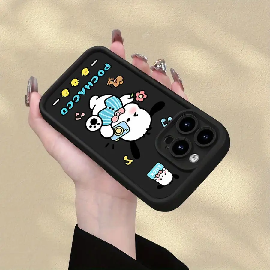 Soft Shell Case for iPhone XS Max XR 13 12 11 Pro 17 Air 15 16 14 Plus 16e Cartoon Sanrio Hello Kitty