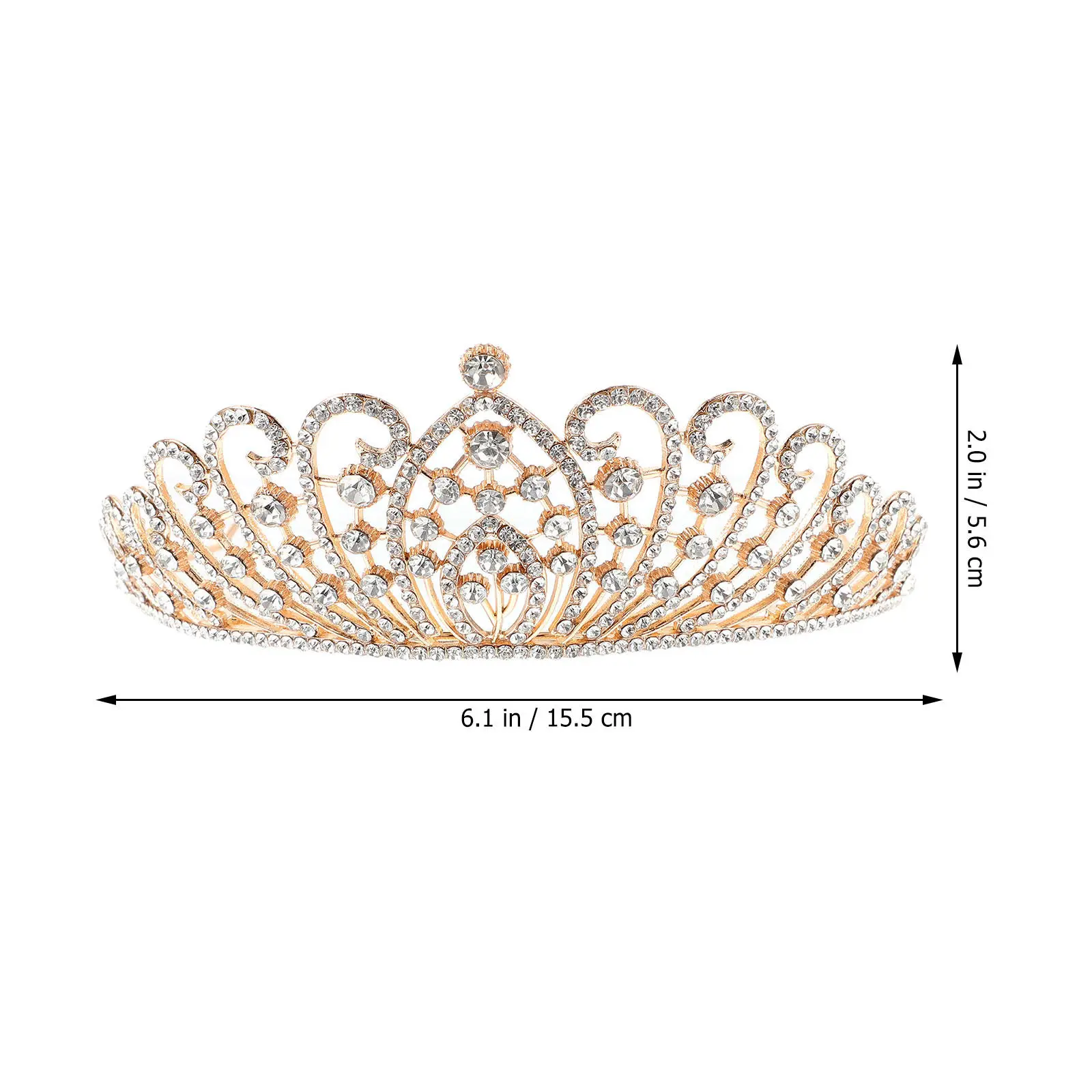 Rhinestone Baroque Bridal Crown Headpiece for Women – Elegant Wedding Hair Accessory, Fade & Deformation Resistant