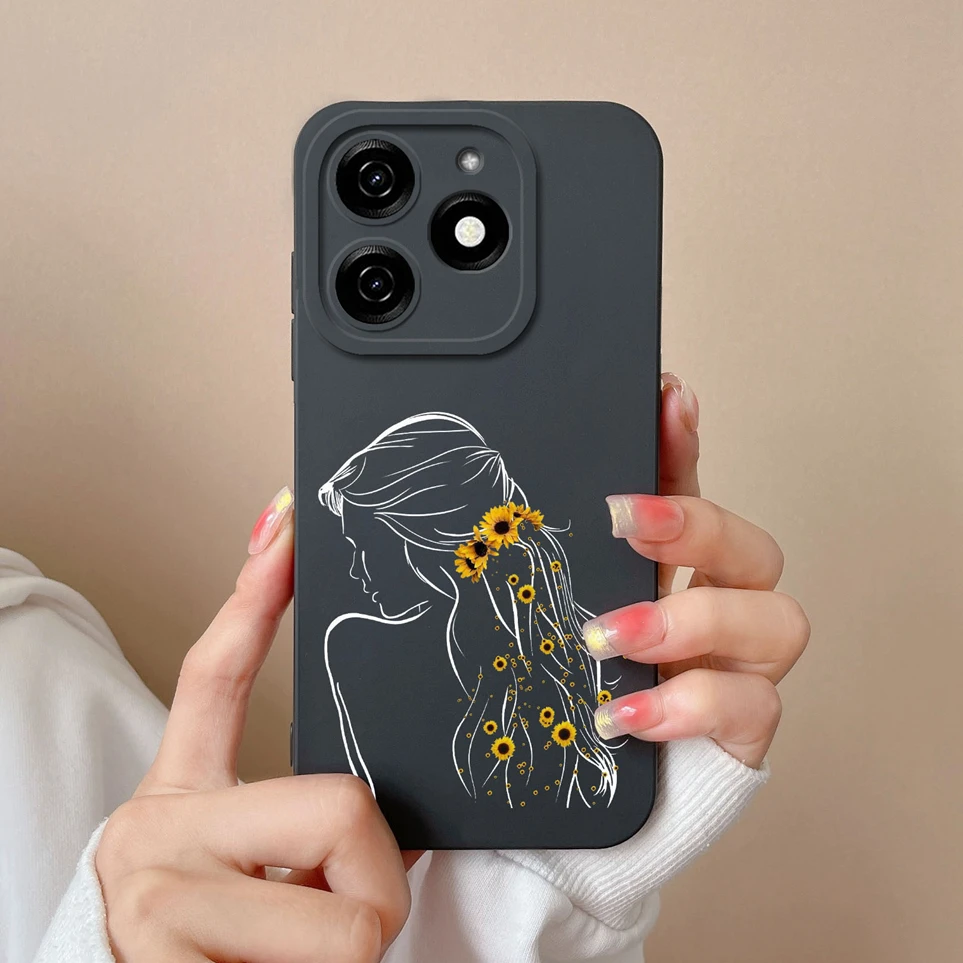 For Tecno Spark 20 20C Case Cute Cat Soft Silicone Back Cover Protective Funda For Spark20 KJ5 Carcas Spark20C BG7n Phone Coque