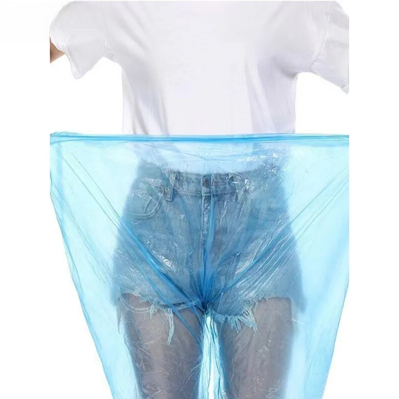 

Disposable Lightweight Outdoor Rain Pants Foot Seal Half-length Integrated with Rain Boots Separate Mountain Climbing Pants