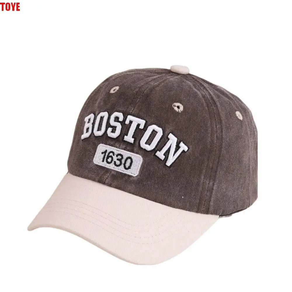

Simple Patchwork Baby Baseball Hat Cotton Sunscreen Letter Peaked Cap Korean Style Adjustable Children's Sunhat Outdoor