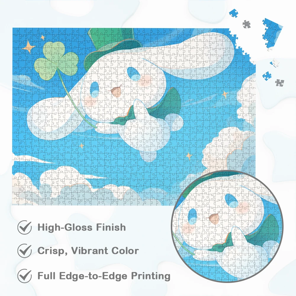 Cinnamoroll DIY จิ๊กซอว์ปริศนาคลาสสิก Sanrio ตัวอักษร Montessori Fidget ของเล่นปริศนาสําหรับผู้ใหญ่น่ารัก Cloud ปริศนาขนาดใหญ่เกม
