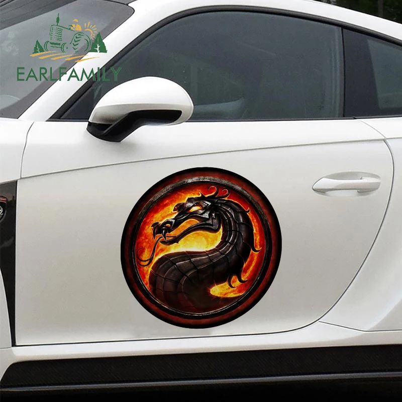 

EARLFAMILY 43 см x 43 см для Mortal Kombat Dragon аркадная Автомобильная Наклейка виниловая популярная игра авто RV наклейка Водонепроницаемая фургон