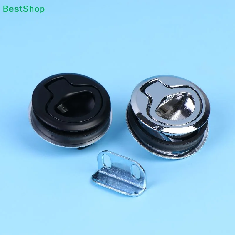 ☪Round Flush Pull Slam Latch Non Key For RV Boat Marine Marine Deck Locker Steel Boat Flush Pull Hatch Slam Latch