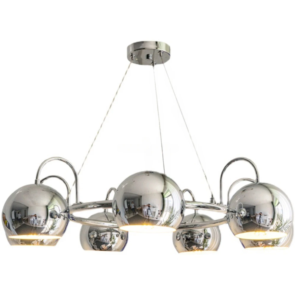 

Designer Mordern Chrome Pendant Lamps Living Room Decoration Iron Lighting 3/5/7 Heads Ceiling Chandelier For Dining Bedroom