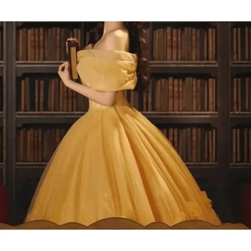 Imagen 2 del producto Vestido de noche largo con sistema de bosque de hadas Bella de lujo de alta gama para mujer, boda, Princ amarillo, Dr, novedad de 2025