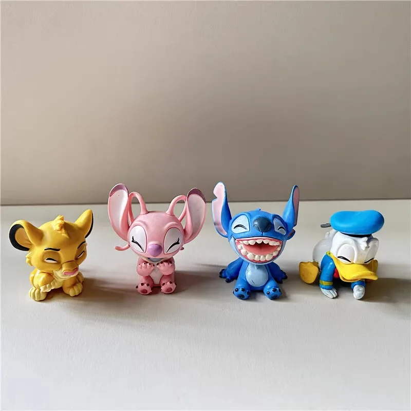 Figuras de Acción de Películas: Lilo & Stitch, Angel, Pato Donald, Rey León, Nala, Serie de Figuras Sonrientes, Lindas Figuras de Anime de Stitch, Juguetes, Regalos para Niños