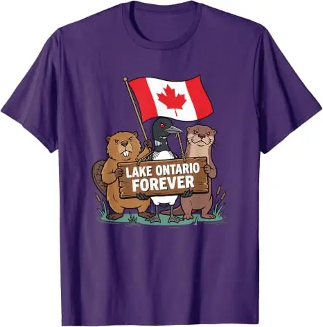 Lake Ontario Forever Otter Animals Flag Lustiges Anti-Lake-America T-Shirt Y2k Pro Lake Ontario Beaver Grafik-T-Shirt für Männer Jungen – Detail 17
