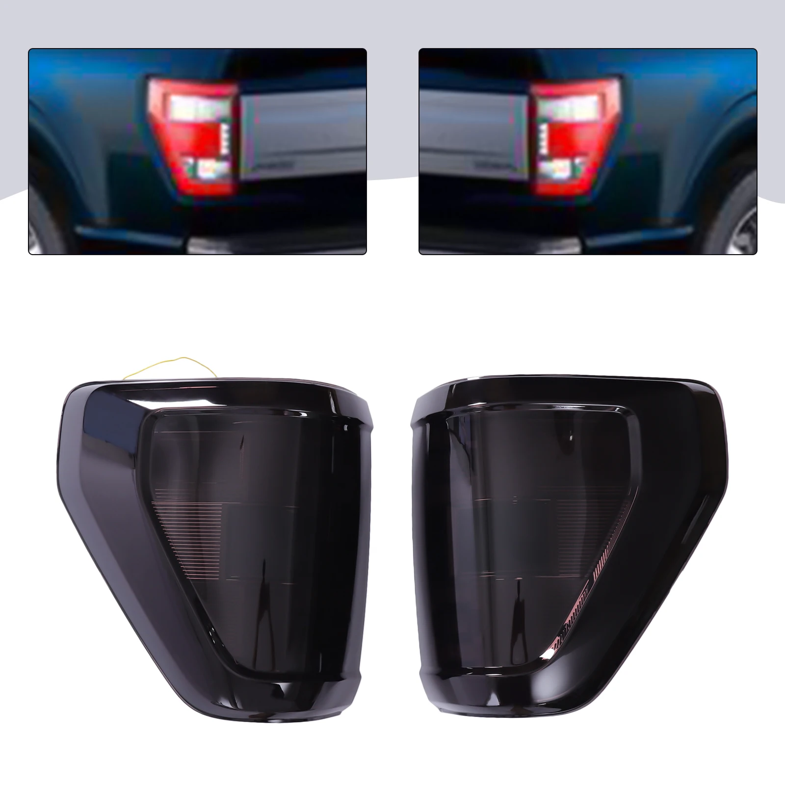 

12 В задний левый и правый задний фонарь с дымчатыми линзами, задний фонарь, стоп-сигнал для Ford F150 F-150, пикап XLT 2021