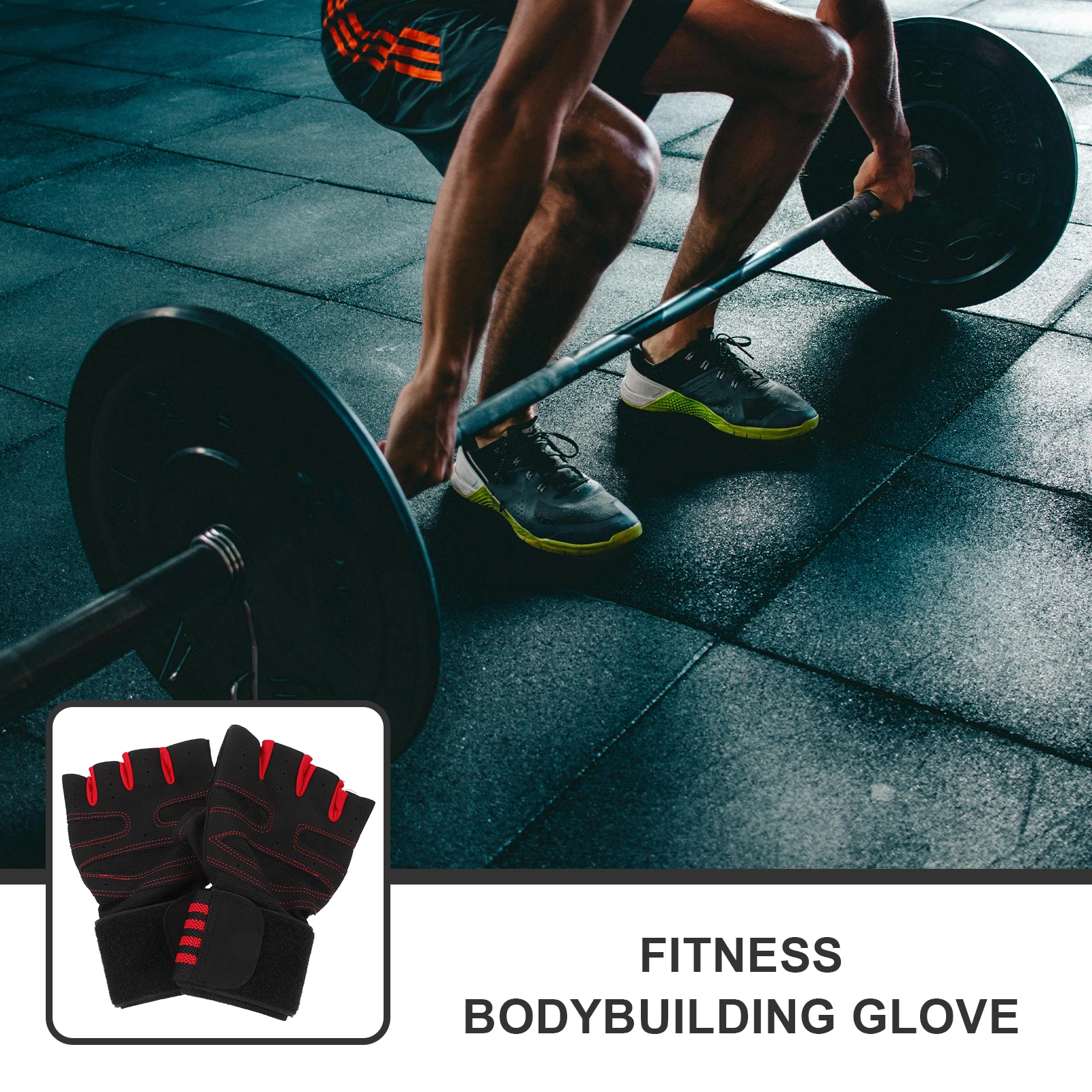 

1Pair Workout Gloves for Weight Lifting Enhanced Grip Silicone Palm Wrist Wrap Support Gym Fitness Training Breathable Material