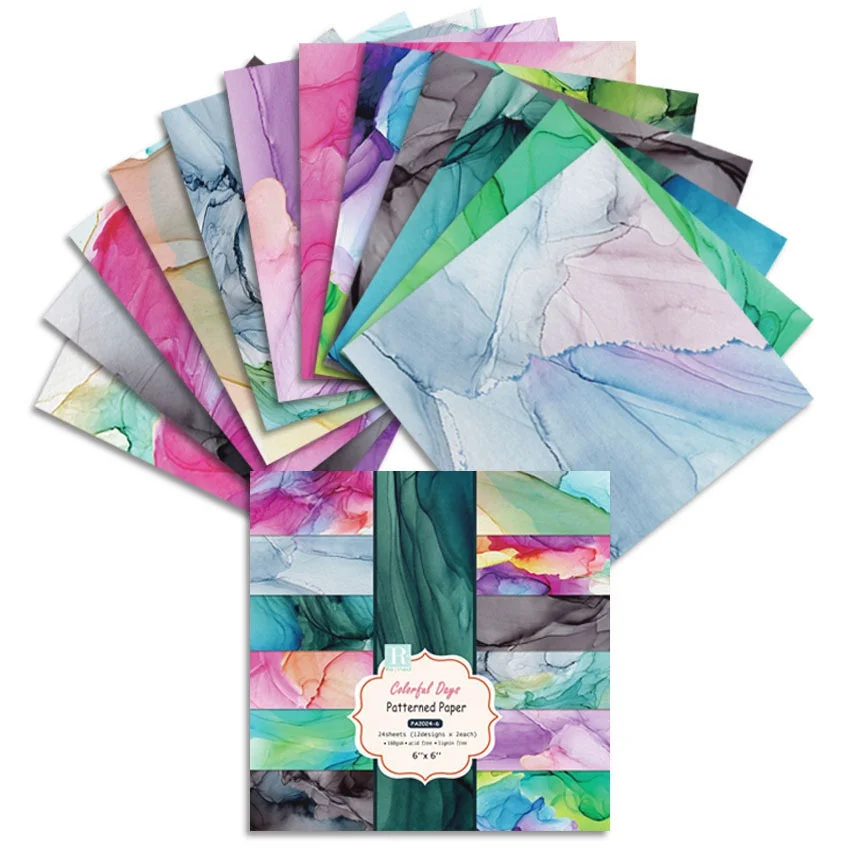 Colorful Day DIY Photo Album Scrapbook Hand Account Background Paper 6-inch Single-sided Pattern Paper 12 Styles