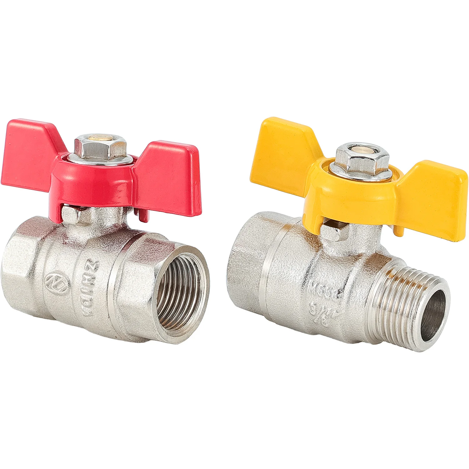 Brass Ball Valve 1/4 3/8 1/2 BSPP Female Thread Shut Off Switch with Butterfly Handle for Water Gas Oil Air Pipe Connector