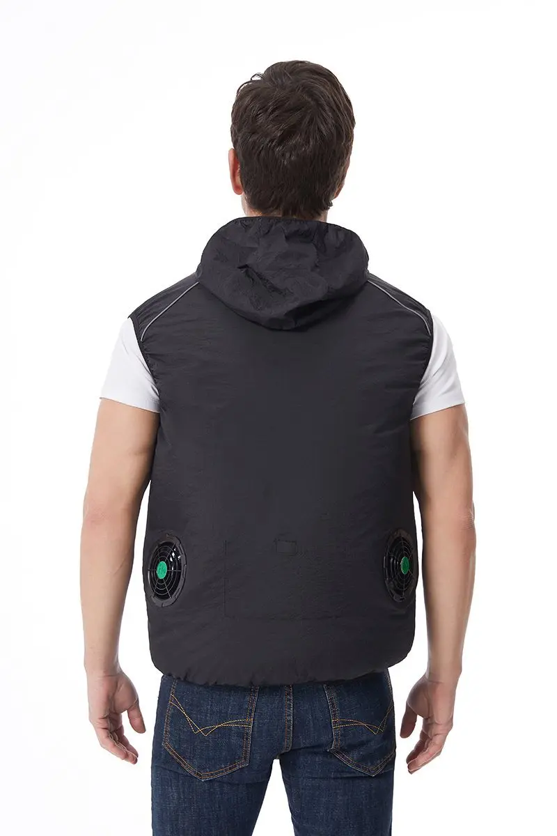 12V/5V USB Unisex 3 Wind Speed Cooling Fan Vest Lightweight Sleeveless Air Conditioned Vest Summer Outdoor Work Clothes
