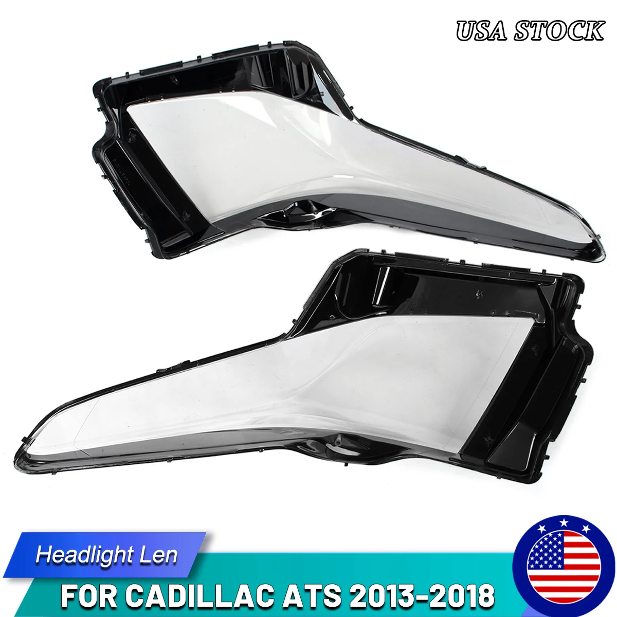 SAIQINGSP Headlight Headlamp Lens Cover Left & Right Side Fits Cadillac ATS 2013-2018 Model Headlight Car Accessories Tools