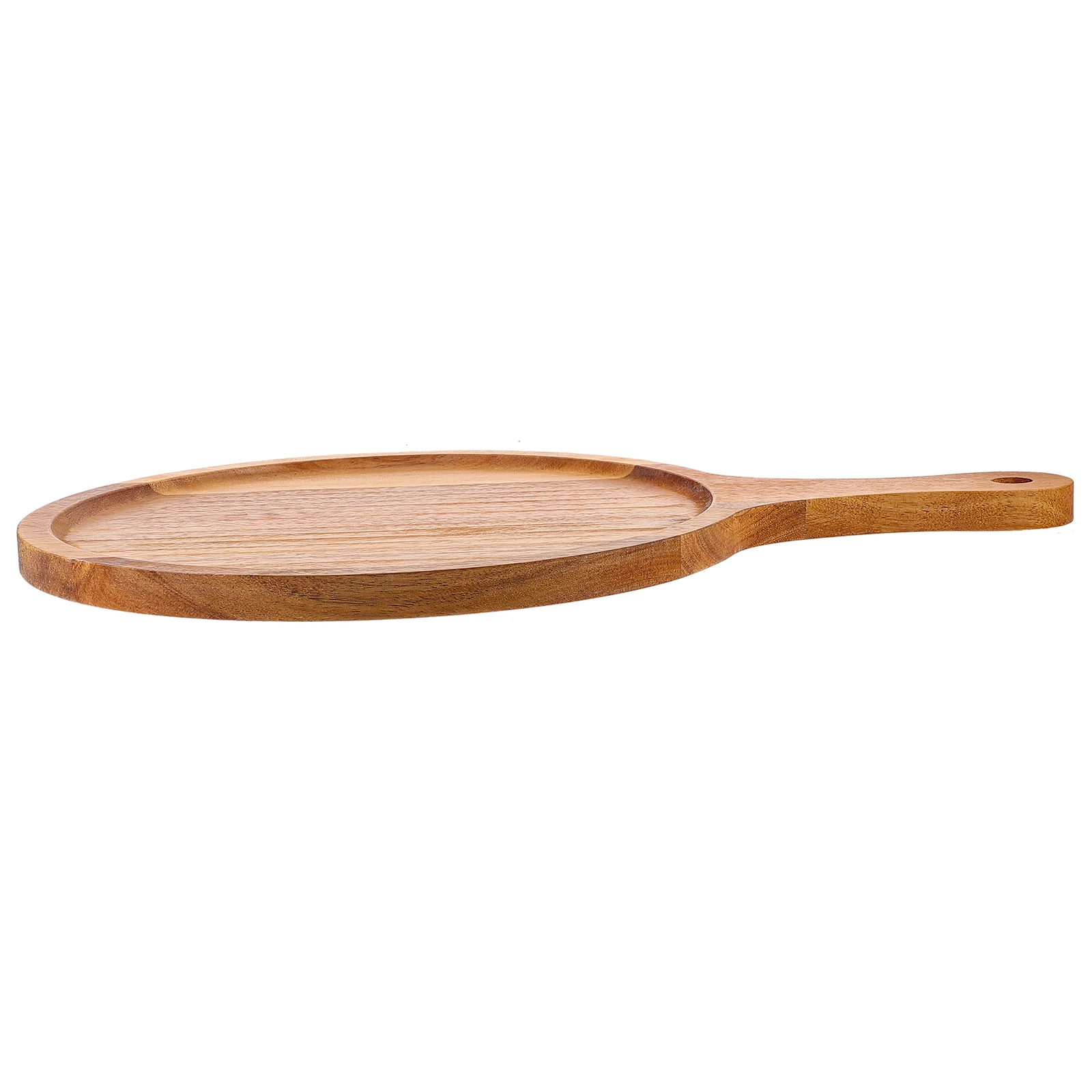 

Wooden Pizza Tray Platters Smooth Charcuterie Household Practical Snack Board With Handle Round Cutting Board For Kitchen