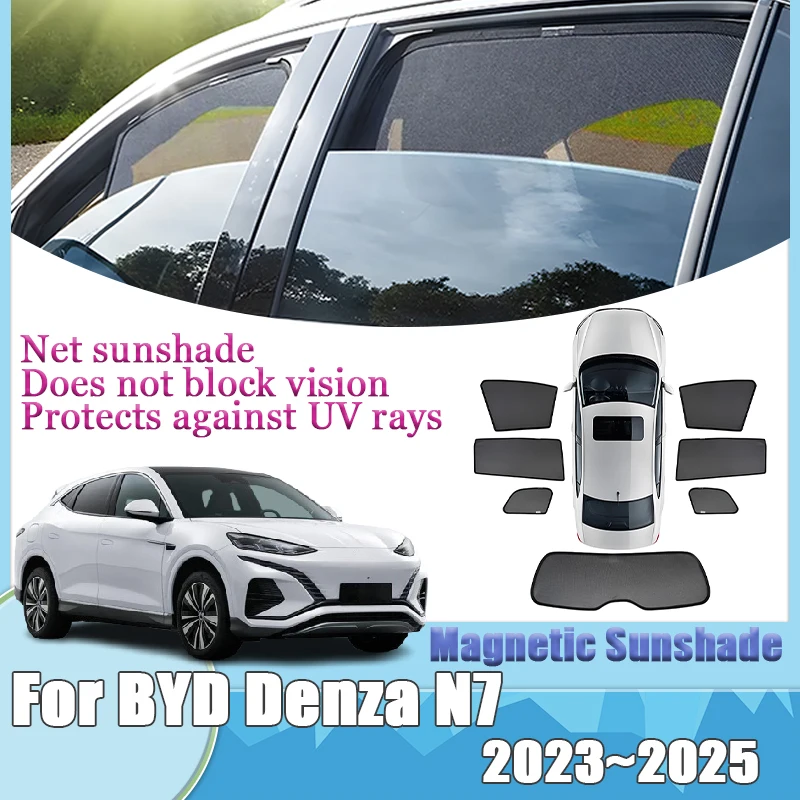 

For BYD Denza N7 2023 2024 2025 Anti UV Mesh Sunshade Pad Side Window Cover Shades Visors Privacy Parts Curtain Auto Accessories