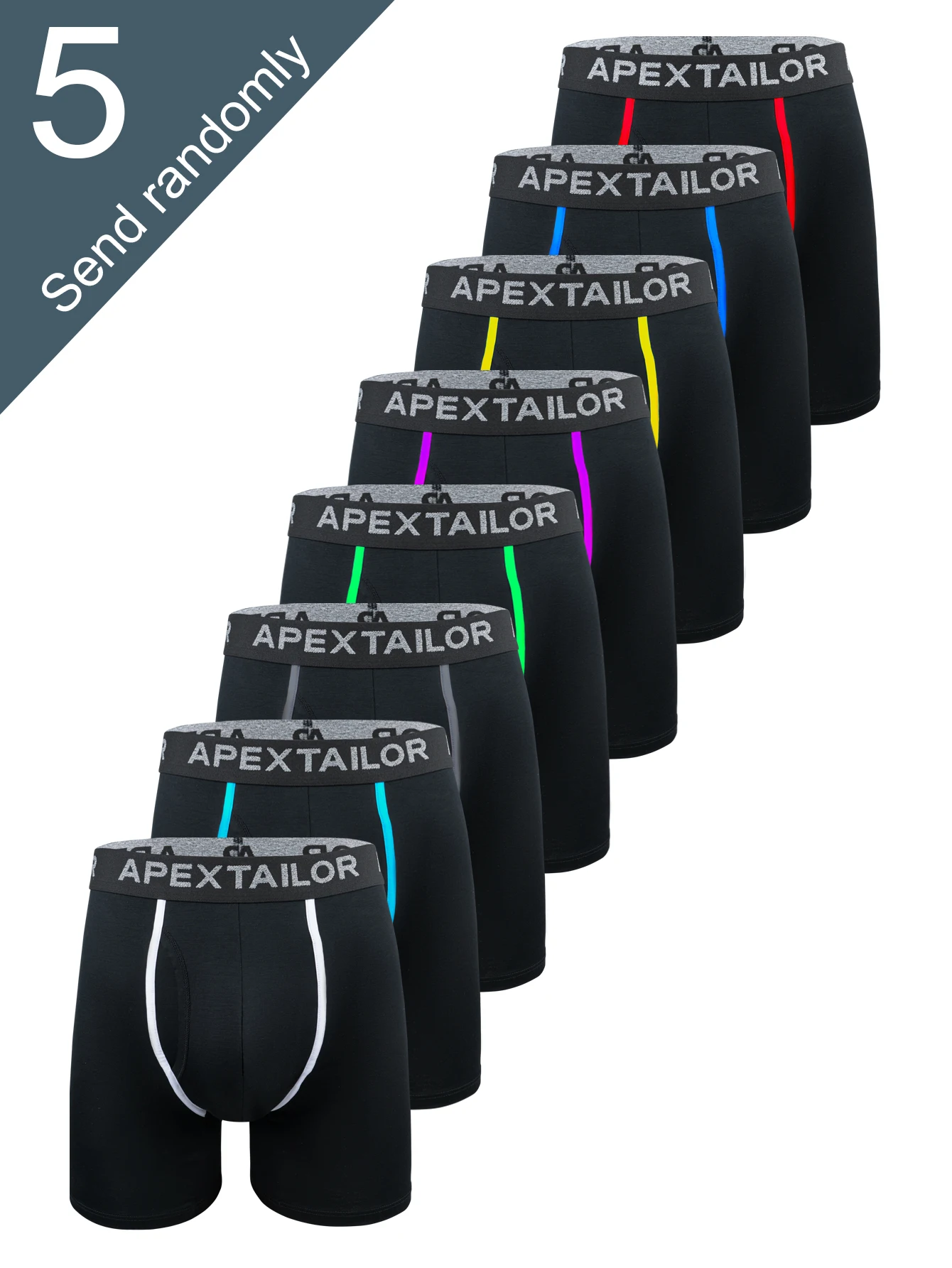 

Мужские трусы-боксеры из бамбукового волокна, 5 штук в упаковке, случайные цвета, контрастные, эластичные, простые и стильные, для бега и спорта, влагоотводящие, повседневные, облегающие, дышащие, комфортные, мягкие, мужское нижнее белье