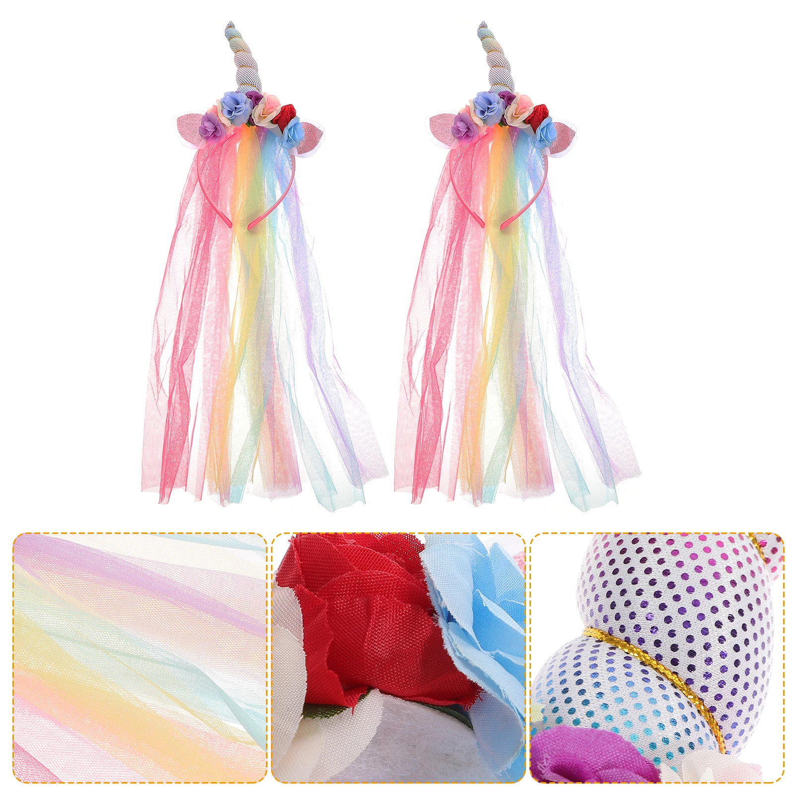 

2Pcs Unicorn Costume Dress Unicorn Umicorn Hair Accessory Dress Party Hair Accessory Baby Halloween Birthday