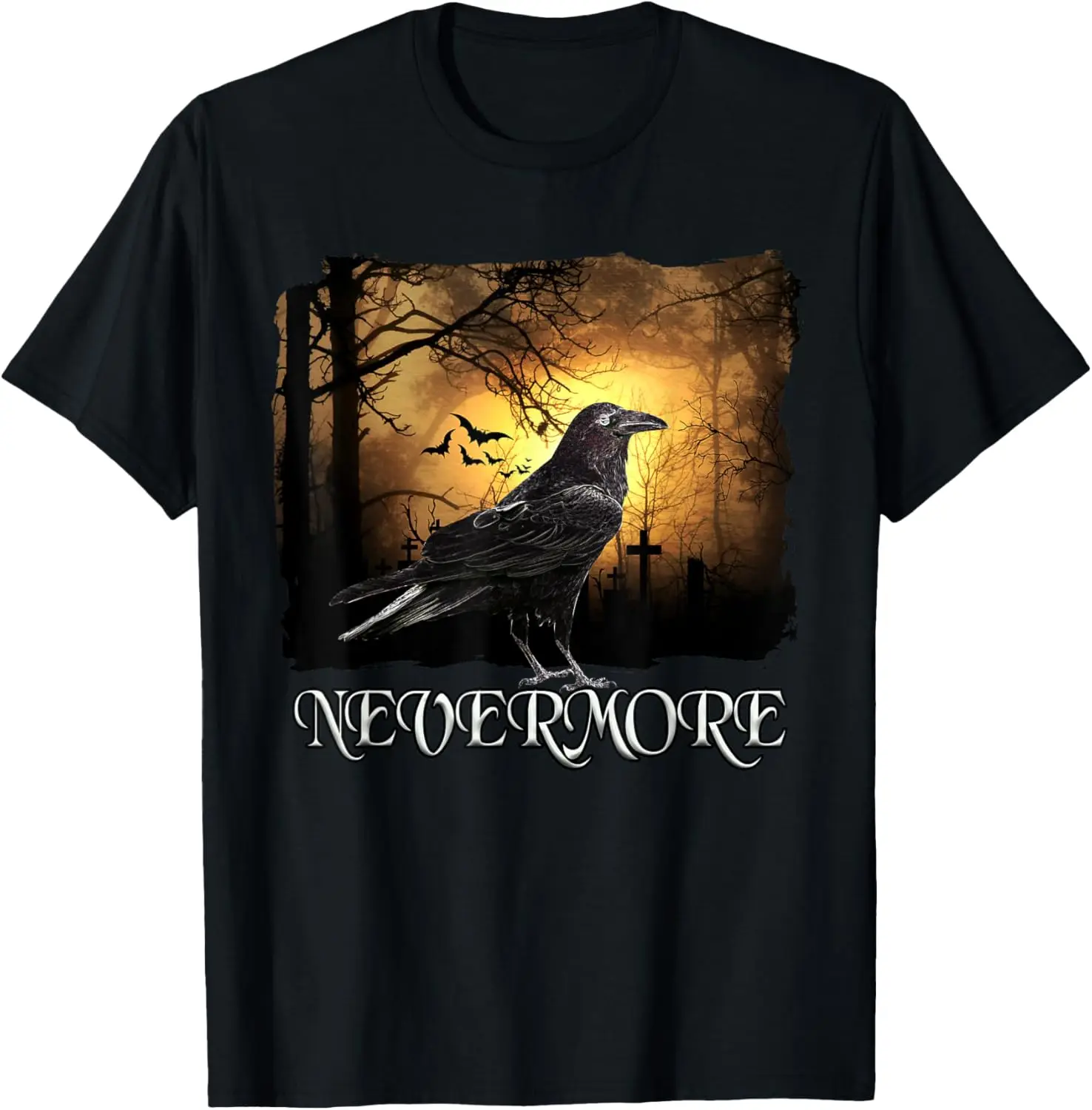 Spooky, Creepy Nevermore Raven Edgar Allan Poe Gift T-Shirt T-Shirt