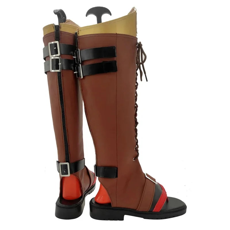 Sepatu boot Cosplay Genshin Impact Thoma Cosplay Aksesori kostum Halloween buatan khusus