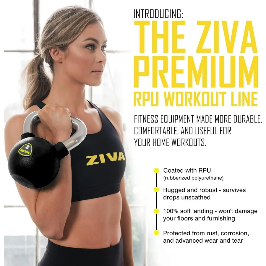 أوزان مجانية مطلية بمطاط يوريتان من الدرجة التجارية من Kettlebell لتكييف القوة والتمارين الرياضية المنزلية المصنوعة من سبائك الصلب