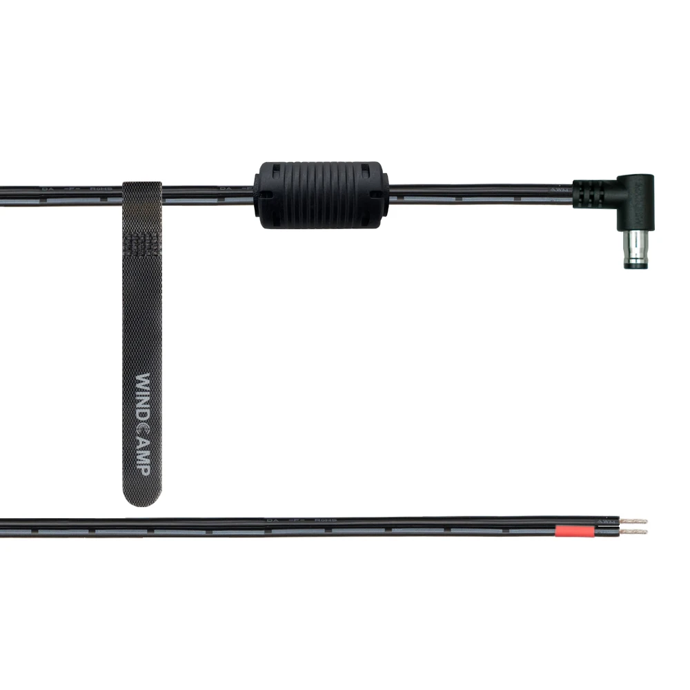 

WINDCAMP FTX-1F DC Power Cable with Ferrite Core, AWG18 Stranded Copper Conductor, 3ft Length, Black