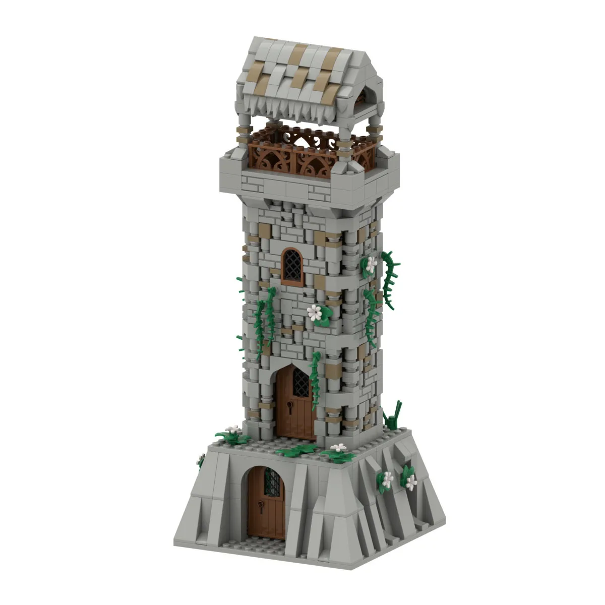 

Moc fortress sentry tower building block toy creative DIY assembly scene children fall in love with collecting bricks gifts