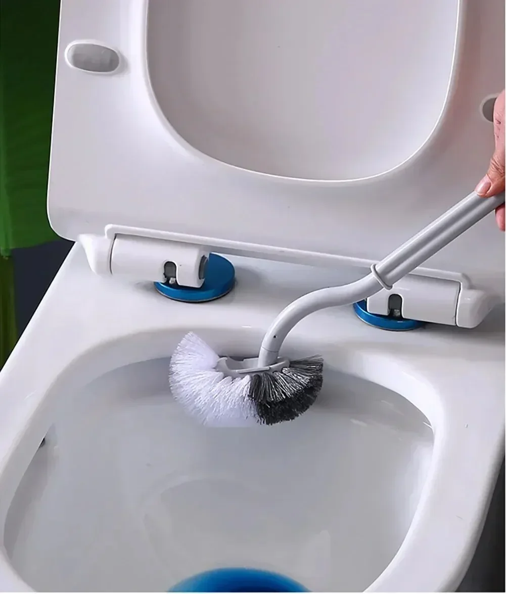 S-förmige Toilettenbürste, Wandmontage, Reinigungsbürsten, langstielige Bürste mit weichen Borsten, 360° ° Badezimmerzubehör ohne tote Ecke – Detail 16
