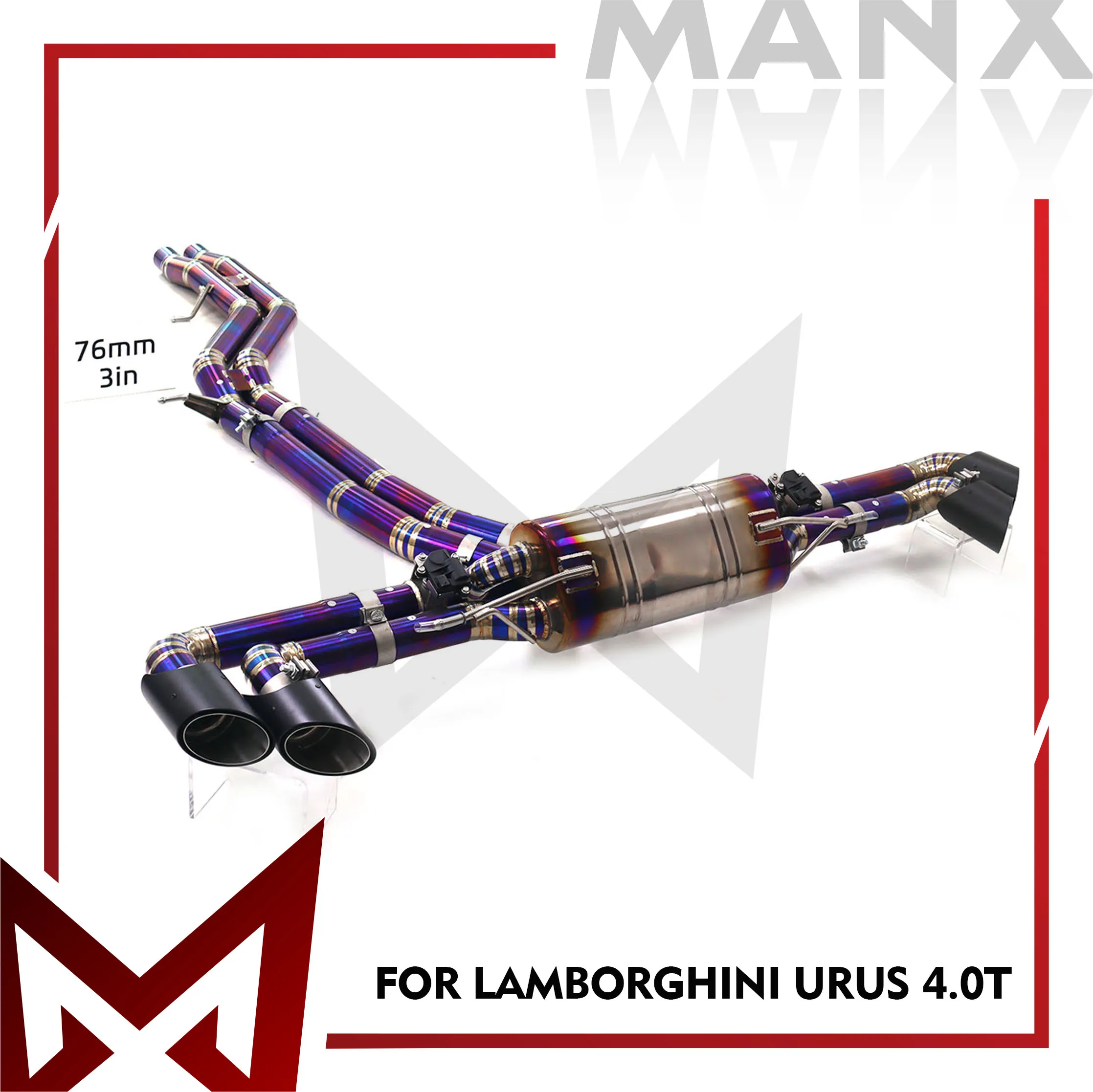 

MANX Exhaust Catback для Lamborghini URUS 4.0T Титановый запеченный фиолетовый глушитель с наконечниками Электронный клапан Новые продукты Точная посадка