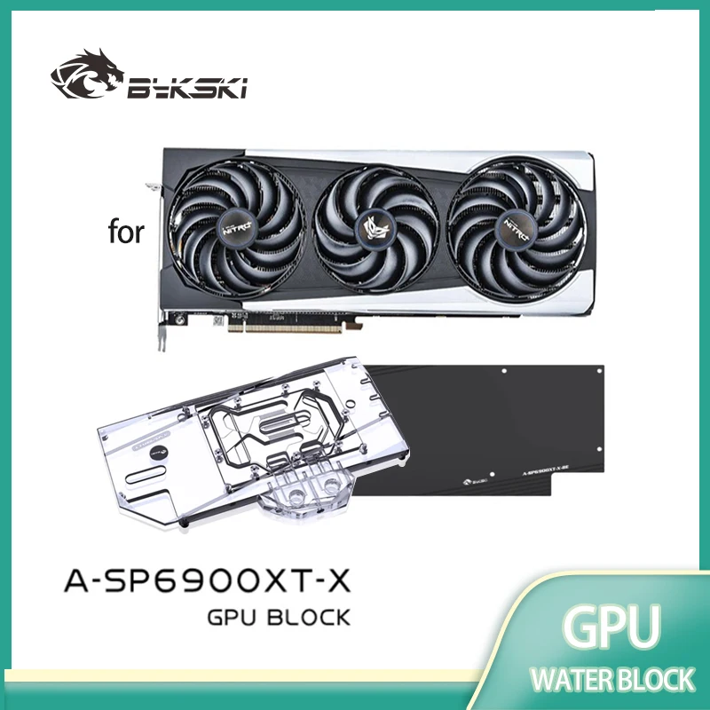 Bykski A-SP6900XT-X Water Block Use for Sapphire RX 6800XT Nitro+ /RX 6900 XT Nitro GPU Card / Full Cover Copper Radiator Block