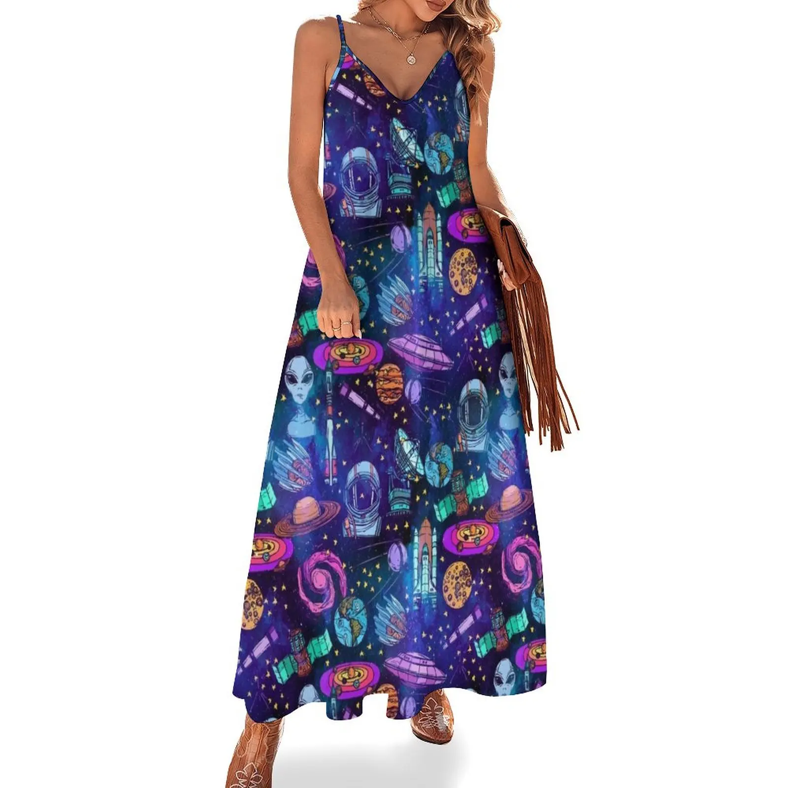 

Outer Space Pattern Sleeveless Dress Bridesmaid dress woman birthday dresses for women womans clothing