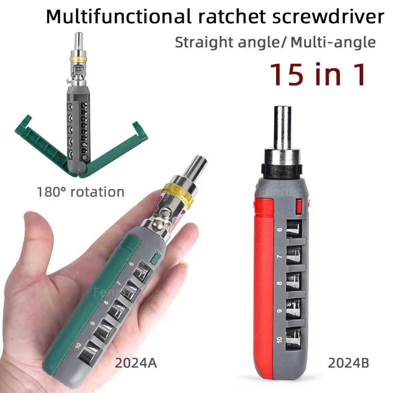 

14 in 1 Multifunction Ratchet Screwdriver Kit Auto Repair Tool Multi Head Tips Kit Multi Angle Ratchet Screwdriver Hand Tools