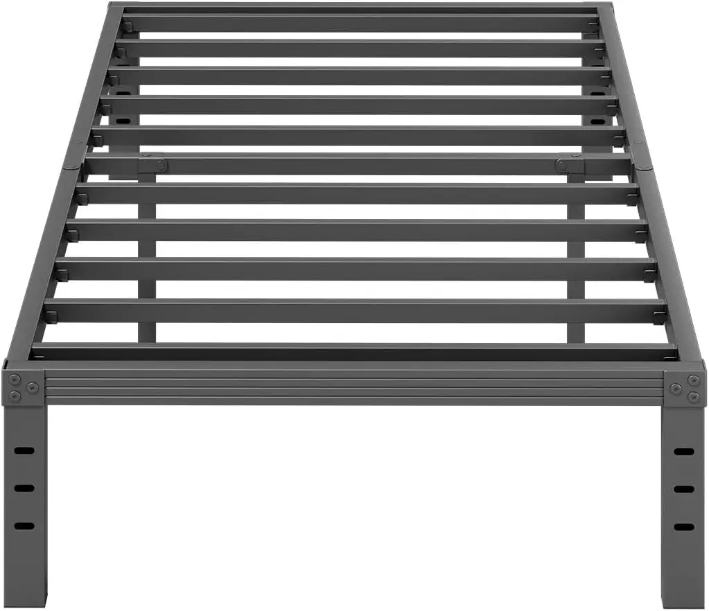 

Heavy Duty Steel Twin Bed Frame with Non-Slip Design, Easy Assembly, Quiet Noise Free, Under Bed Storage, Black