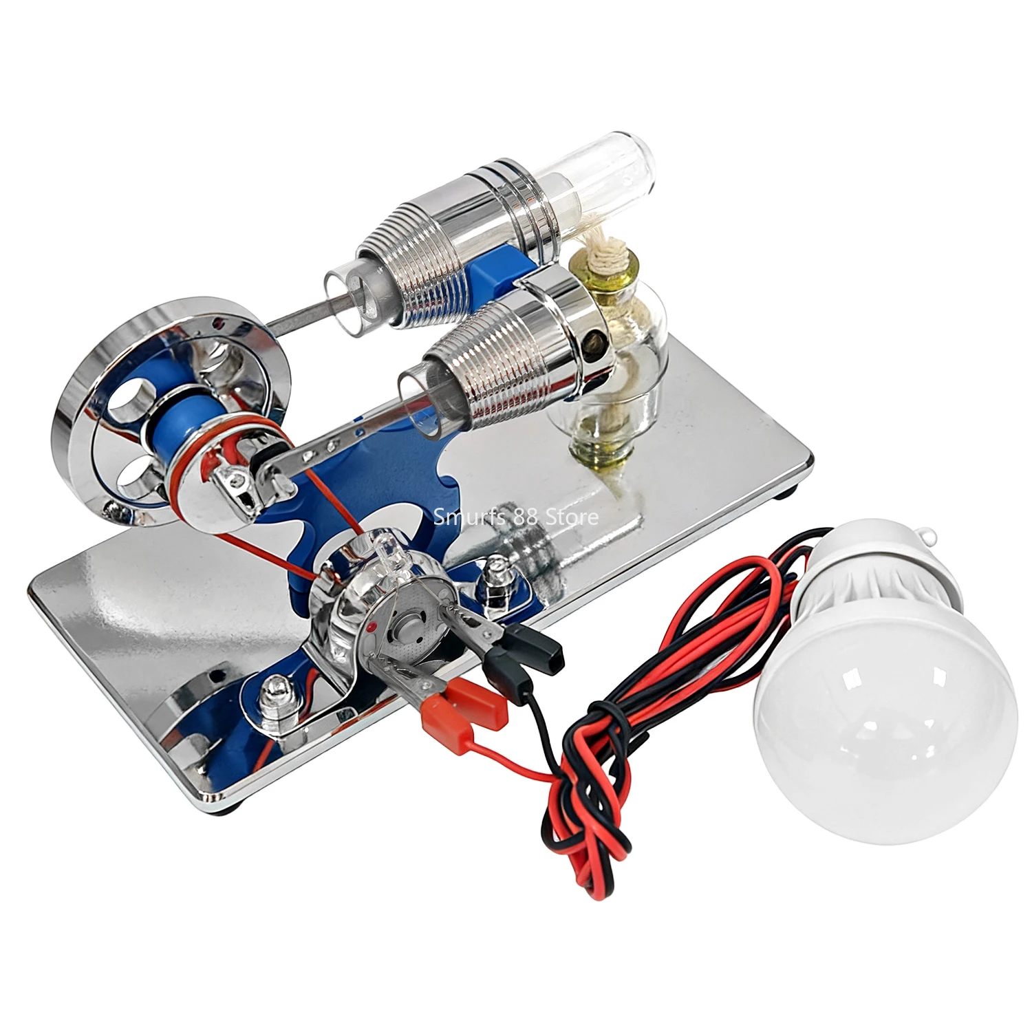محرك ستيرلينغ محرك بخاري نموذج مولد صغير مضيئة توليد الطاقة نموذج لعبة مجسمة تجربة الفيزياء العلمية #2