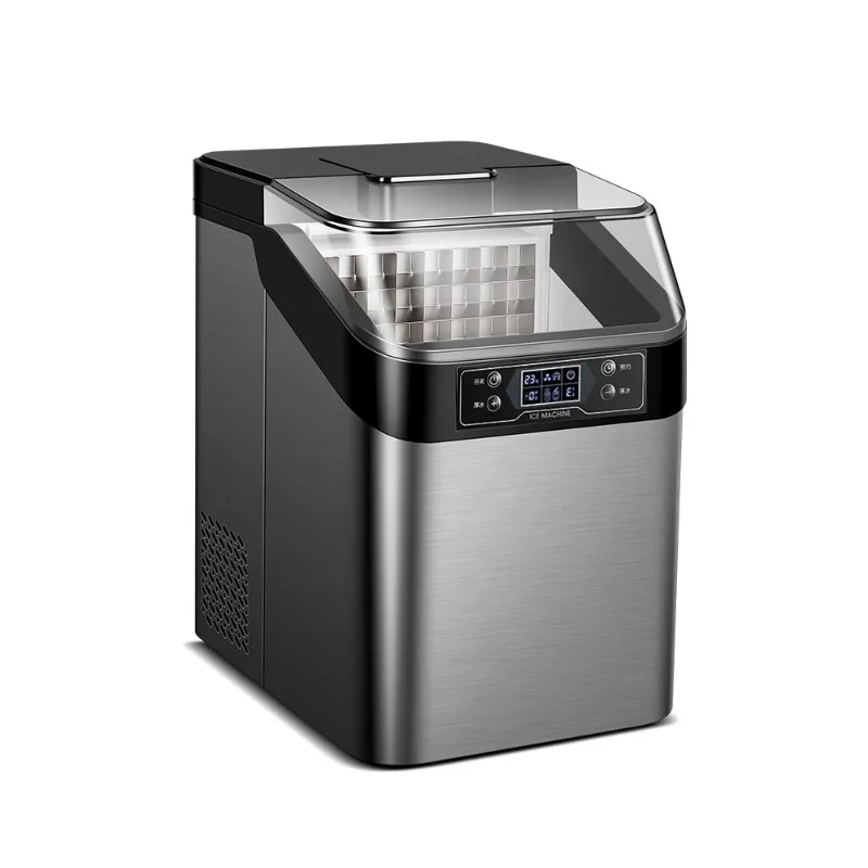 Ultra-Quiet Electric Commercial Cube Ice Maker 30 Racks 150W | Household Hotel Use Stainless Steel Air-Cooled Auto Cleaning