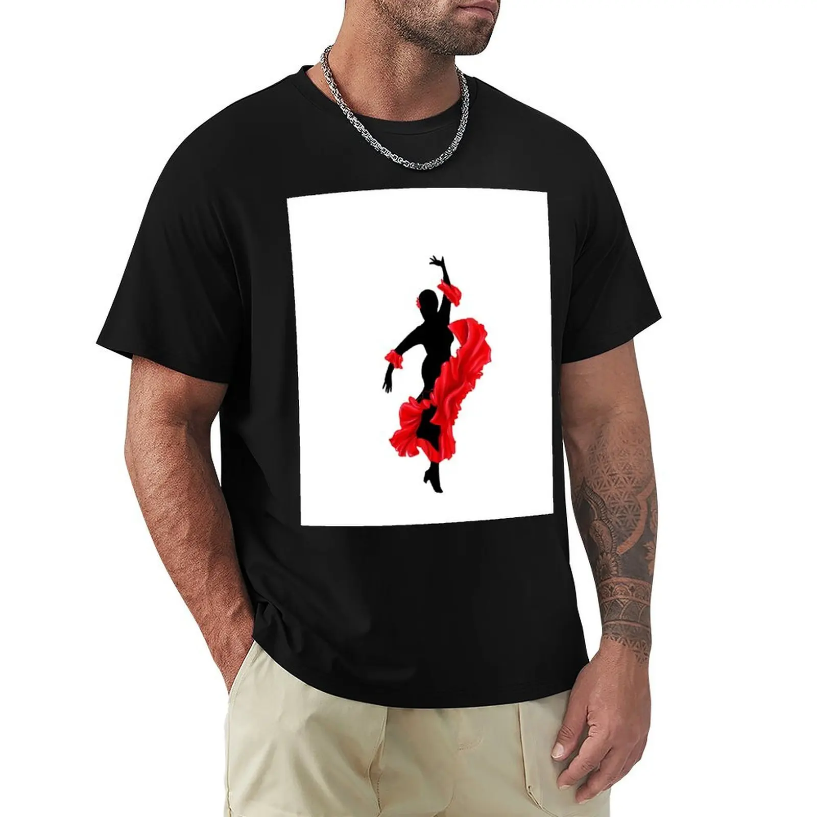 

Flamenco dancer T-Shirt Everyday Wear Basic Short Sleeve Top