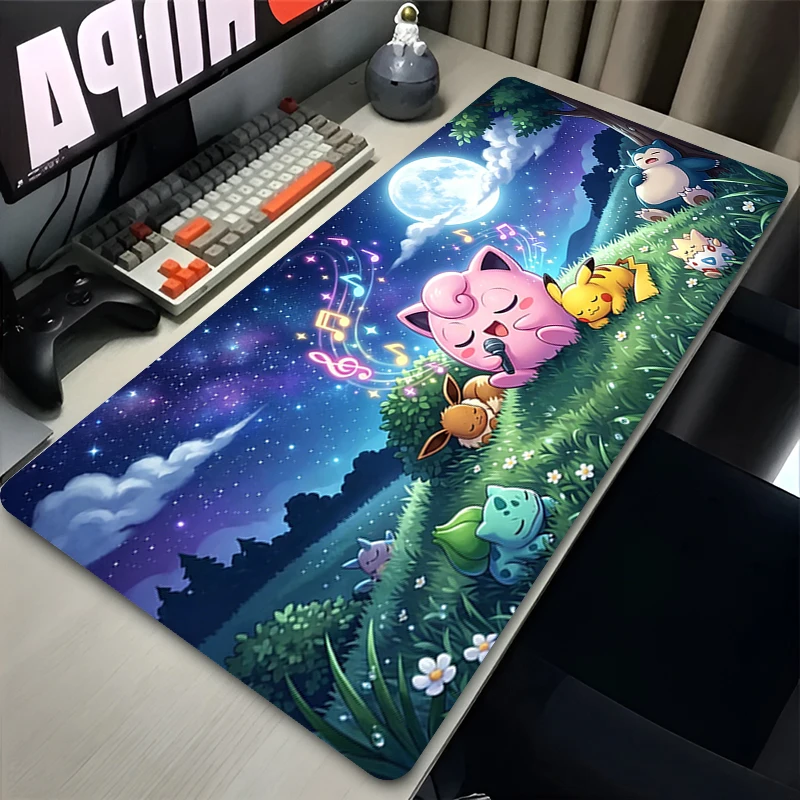 Mouse Pad XXL Gamer Anime P-Pokemon Jigglypuff Mousepad Large Non-slip Rubber Pc Keyboard Desk Mouse Mat Gaming Carpet