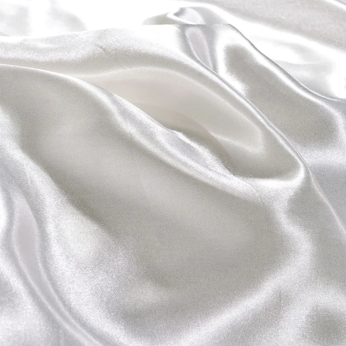 1 Pair Silky Silk Pillow Cover Satin Pillowcase Machine Washable Wrinkle Free Pillow Covers For Hair Skin Care White