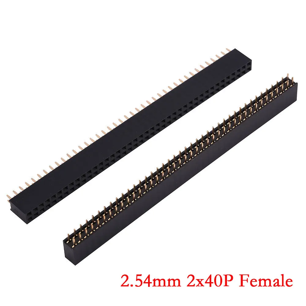 Toonhoogte 2.54mm 1x40Pin 2x40Pin 80Pin Enkele Dubbele Rij Vrouwelijke Mannelijke Header Strip Haakse SMT SMD Ronde Rechte Connector