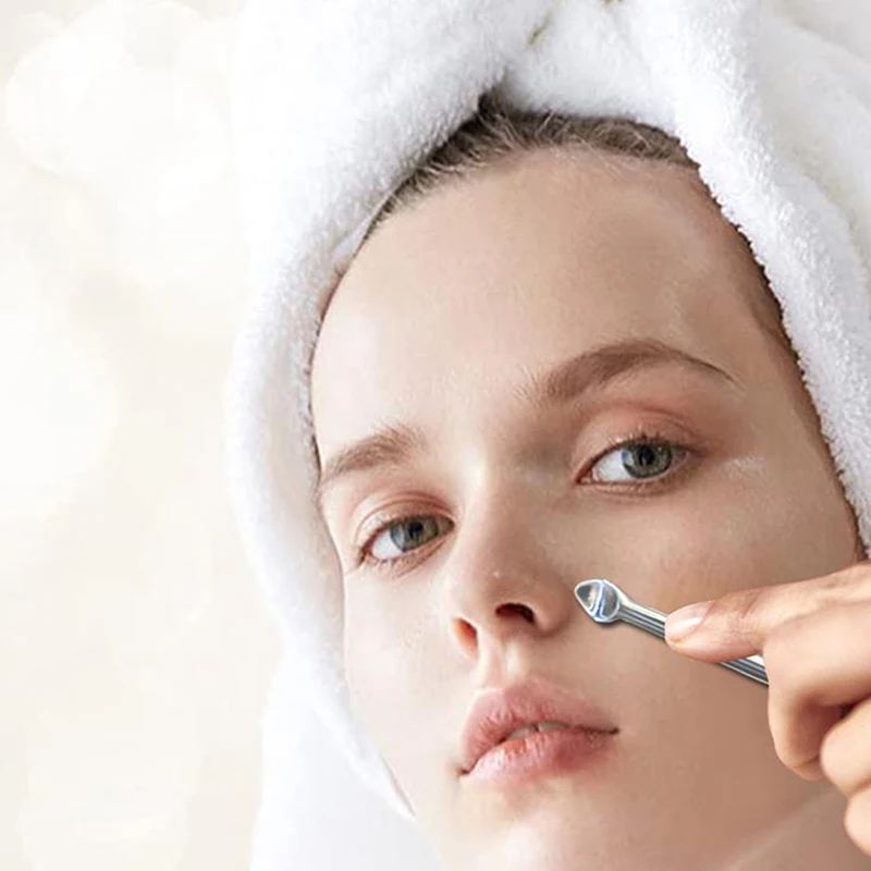 2-In-1 Stainless Steel Professional Blackhead Remover Blemish Extractor Tool Pimple Comedone Removal For Face