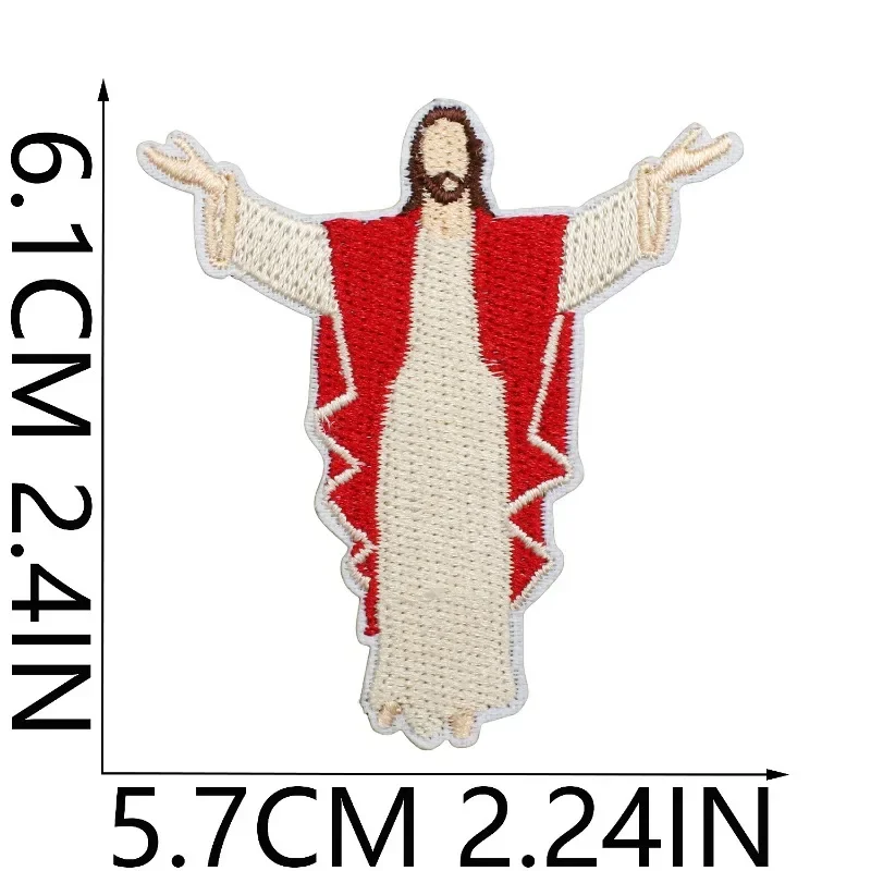 

Bible and Jesus Iron On Embroidery Patch Cross Sew On Patches for DIY Clothes Jeans Shoes Bags Coats T-shirt Hat