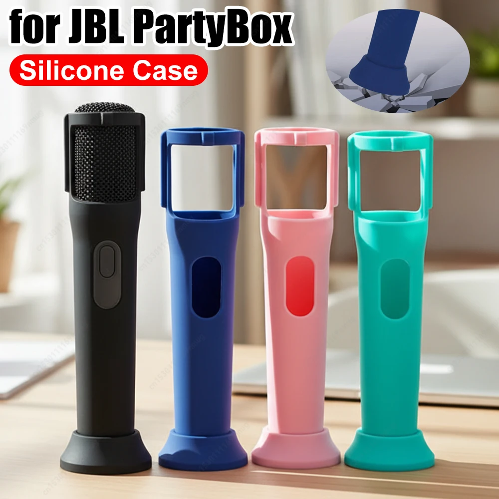 

Silicone Protective Case for JBL PartyBox Wireless Microphone Case Anti-Rolling Mic Sleeves Microphone Stand Non-slip Cover