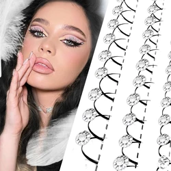 Silver Diamond Eyelash Extension Luxury Wedding Shimmery Eyelashes DIY Rhinestone Fairy Lash Extensions A/M Spike Lashes