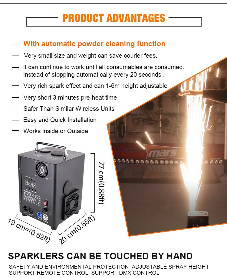 4PCS 600w Cold Spark Machine With Case Cold Fireworks Machine Wedding Birthday Cold Spark Machine