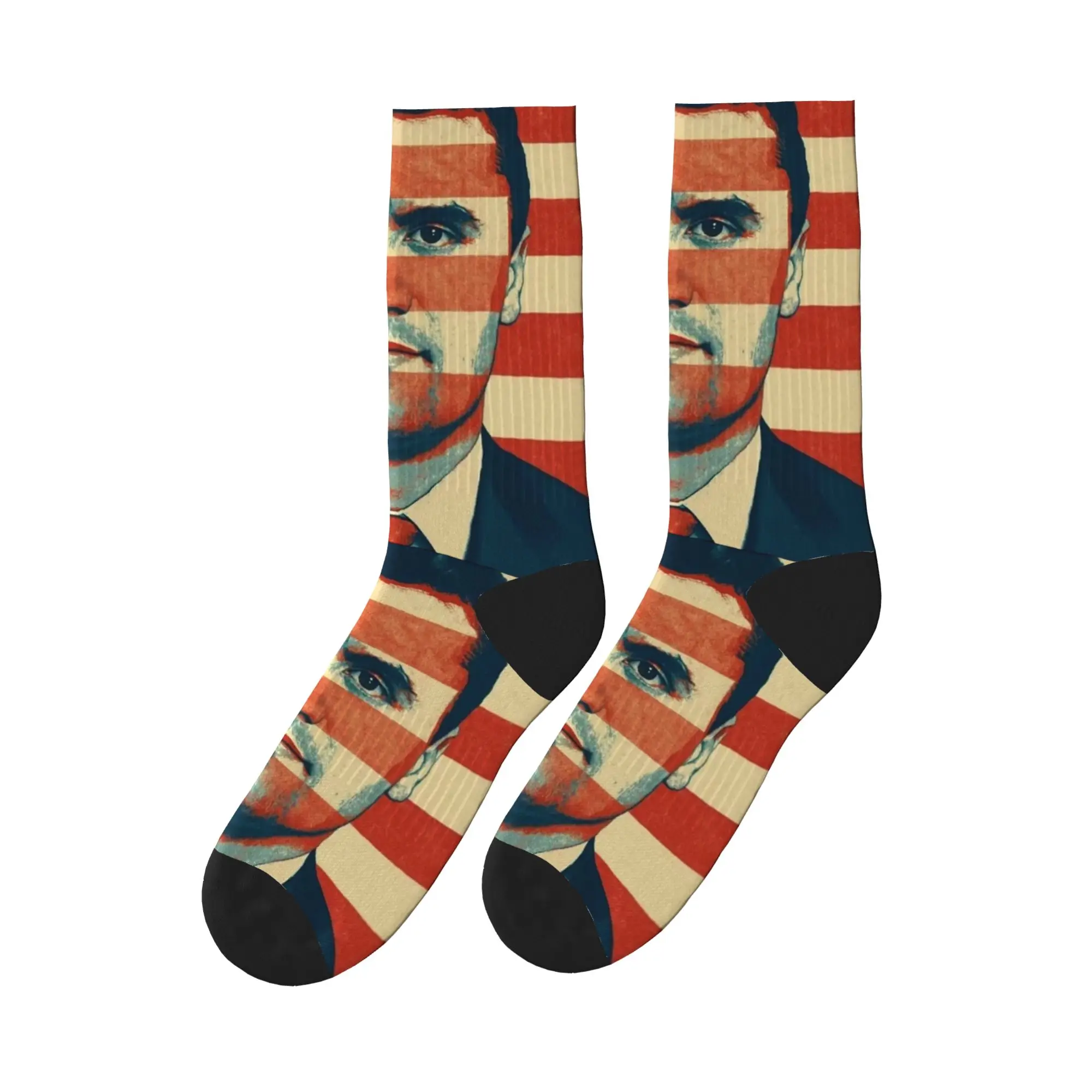 

Носки Charlie Kirk с американским флагом в стиле ретро, дизайнерские чулки, противоскользящие женские и мужские носки, качественные зимние винтажные носки для скейтборда