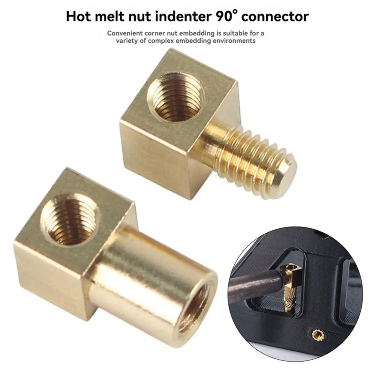 N28R For Heat Insert Nut Clamping Head 90° Connector for Multi-Angle Model Nut Insert, 3D Printer Accessories