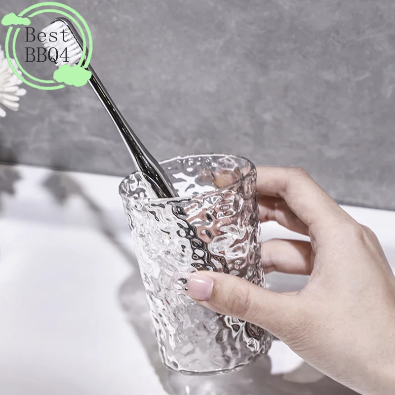 Plastic Bathroom Tumbler With Handle Transparent Mug For Toothbrush_voghion.com