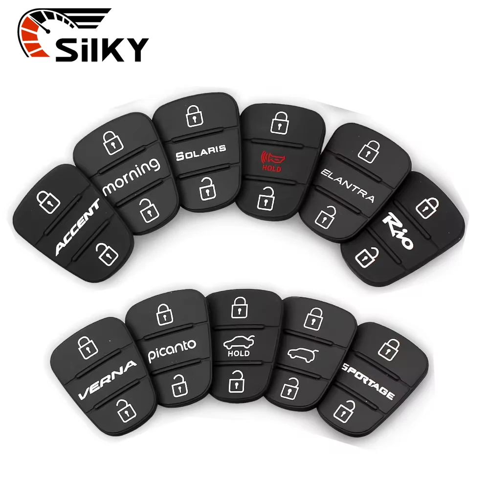 

SiLKY Car Key 3 Button Rubber pad, chave pad para Hyundai L10, L20, L30, Picanto Solaris, Rio, Sportage, Elantra, Kia Verna, Picanto K2, K5, Cerato