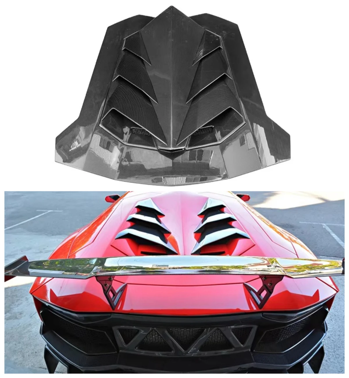 DMC Style Carbon Fiber Engine Cover Hood for  Lamborghini Aventador LP700-4 LP720 LP750 2011-2015